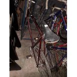 Jack Parker gents racing bike, fixed wheel, large frame, Rolls saddle.