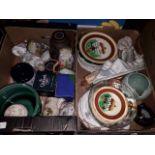 2 boxes of pottery