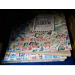 A box of stamp albums