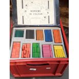 A vintage Cuisenaire numbers in colour counting blocks