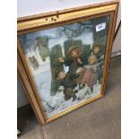 An Arthur J Elsley print - Childre snowballing