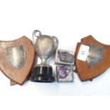 Collection of silverware and silver plated items to include 3 football medals of which 1