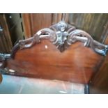 A mahogany Victorian double bed head