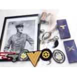 Repro photo of Manfred von Richthofen and some memorabila