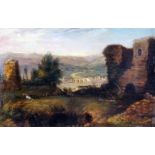 English 19th century school, oil on panel, 34cm x 22cm, inscribed verso 'Kendal from the Castle',