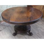A 19th century mahogany flip top dining table, diam. 131cm & height 76cm.