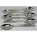 A set of six Art Deco style hallmarked silver tea spoons, Walker & Hall, wt. 1 3/4oz.