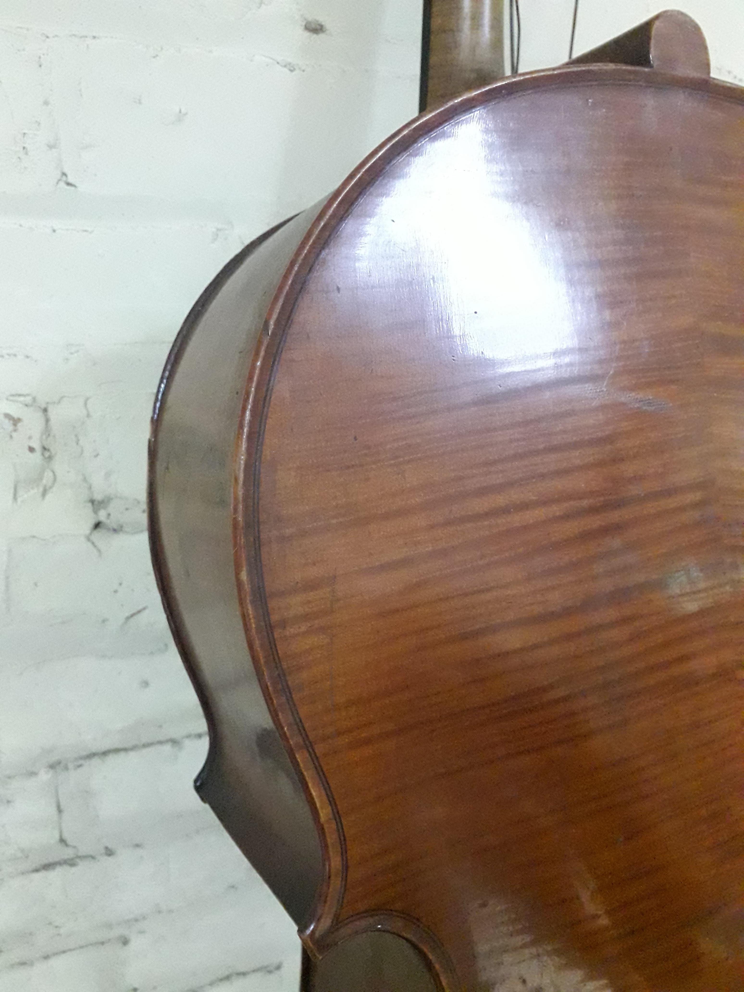 An antique cello, two piece flame maple back and sides, spruce top, length of back 79cm. Condition - - Image 27 of 29