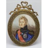 After Francois Gerard (French 1770-1837), portrait miniature depicting Marshal of the Empire