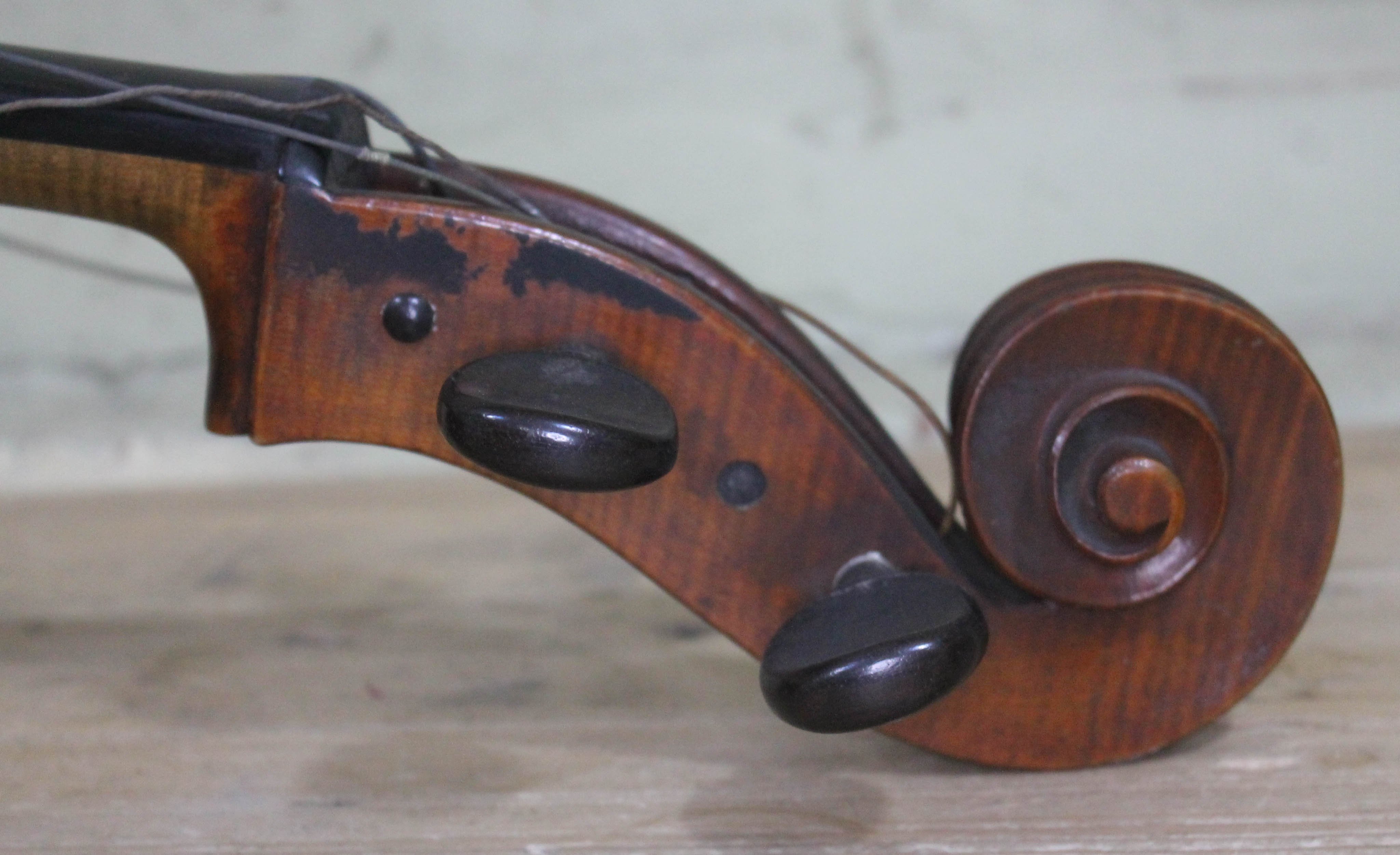 An antique cello, two piece flame maple back and sides, spruce top, length of back 79cm. Condition - - Image 2 of 29