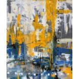 Marko Zubak (Croatian b1979), abstract, mixed media on canvas, 63cm x 52cm, signed lower right,