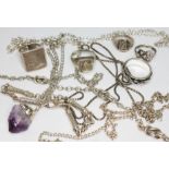 A mixed lot of silver jewellery, various marks, gross wt. 94.87g.