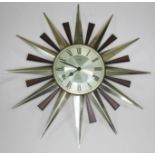 A retro Metamec sunburst clock, diam. 59cm.