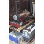 A part built 7 1/4" narrow gauge Bagnall saddle tank live steam locomotive with trolley, tender