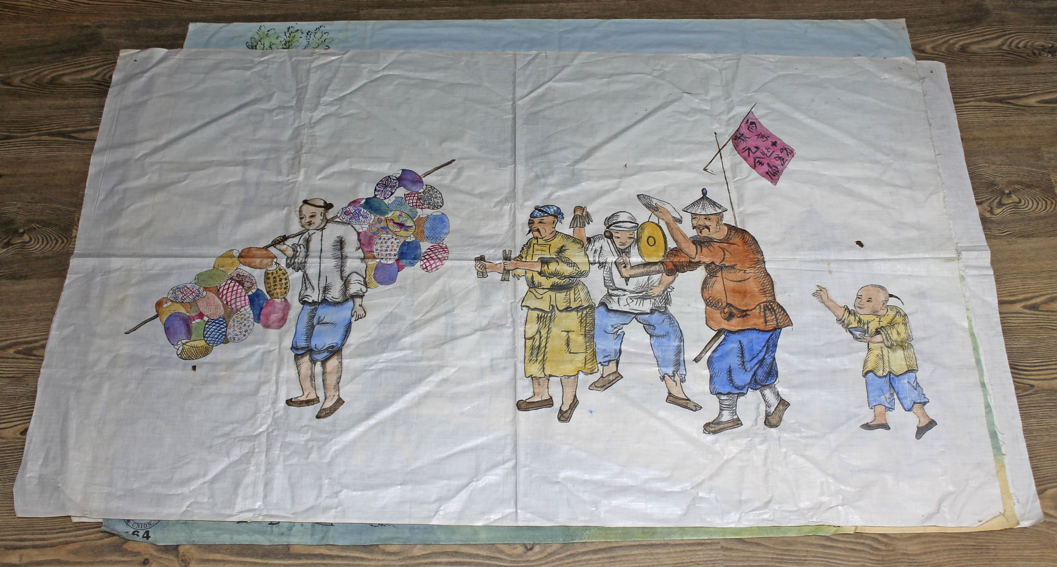 A group of eight Victorian Working Mens Educational Union banners, painted on silk and depicting - Image 3 of 7