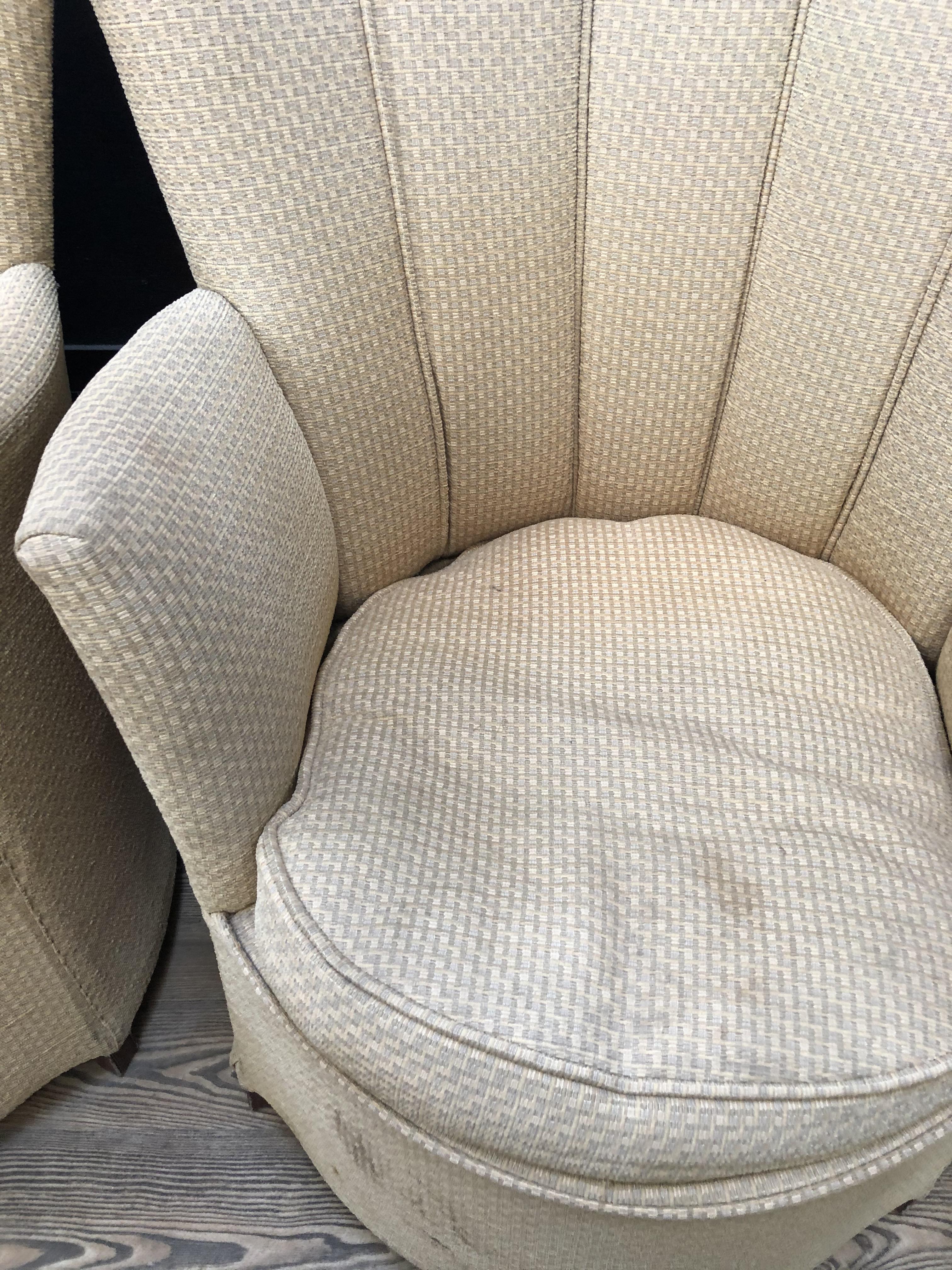 A pair of Art Deco fan back tub chairs. - Image 9 of 11