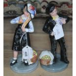 Royal Doulton figurines Pearly Girl HN 2769 and Pearly Boy HN2767