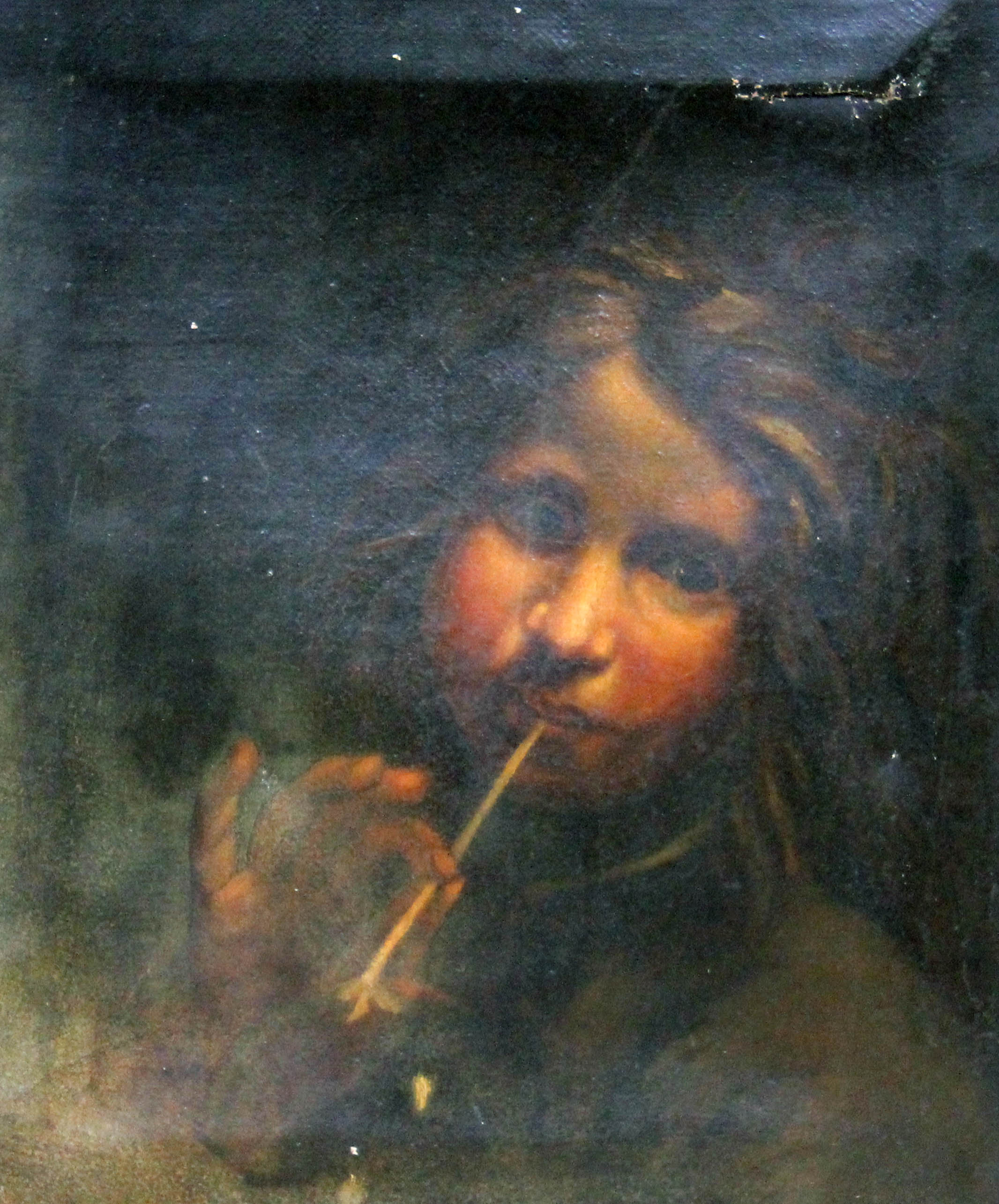 Flemish 17th/18th century school, portrait of a young boy, oil on canvas, 24cm x 30cm, unsigned,