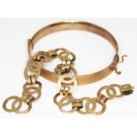 A vintage Coco Chanel style linked bracelet, marked 9ct and maker's mark JG&S, length 19cm, wt. 11.