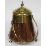A 19th century copper and brass coal hod.