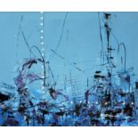 Marko Zubak (Croatian b1979), abstract, acrylic on canvas, 52cm x 63cm, signed lower right,
