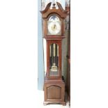 A reproduction grandmother clock with moon phase dial and triple-chime movement by Kieninger, height