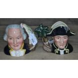 A pair of Royal Doulton character jugs - Fletcher Christian D7075 and Captain Bligh D7074