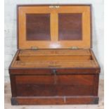 An early 20th century joiner's tool chest with fitted interior, width 75cm.