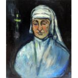 James Lawrence Isherwood (1917-1989), Mother as the Nun, oil on board, 45.5cm x 56cm, signed lower
