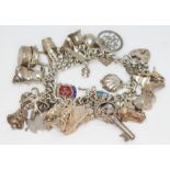 A silver charm bracelet bracelet.