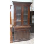 A Victorian cabinet bookcase, width 90cm, depth 39cm & height 202cm.