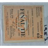 An FA cup final ticket, Blackpool vs Bolton 1953.