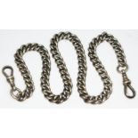 A hallmarked silver chain, length 41cm, wt. 51.91g.