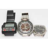 Three vintage wristwatches comprising a Seiko 5 Sports 'UFO', Eterna-Matic and Seiko RC-1000