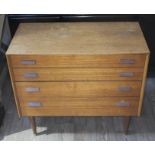 An early G-Plan light oak chest of drawers.