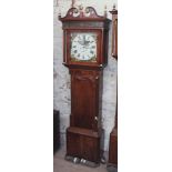 A 19th century eight day long case clock, dial width 37cm, height 218cm.