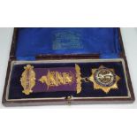 A Royal Antediluvian Order Buffaloes Roll of Honor medallion, the drop medallion hallmarked 9ct