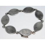 A Georg Jensen silver bracelet designed by Flemming Eskilden circa 1960s, maker's mark and also with