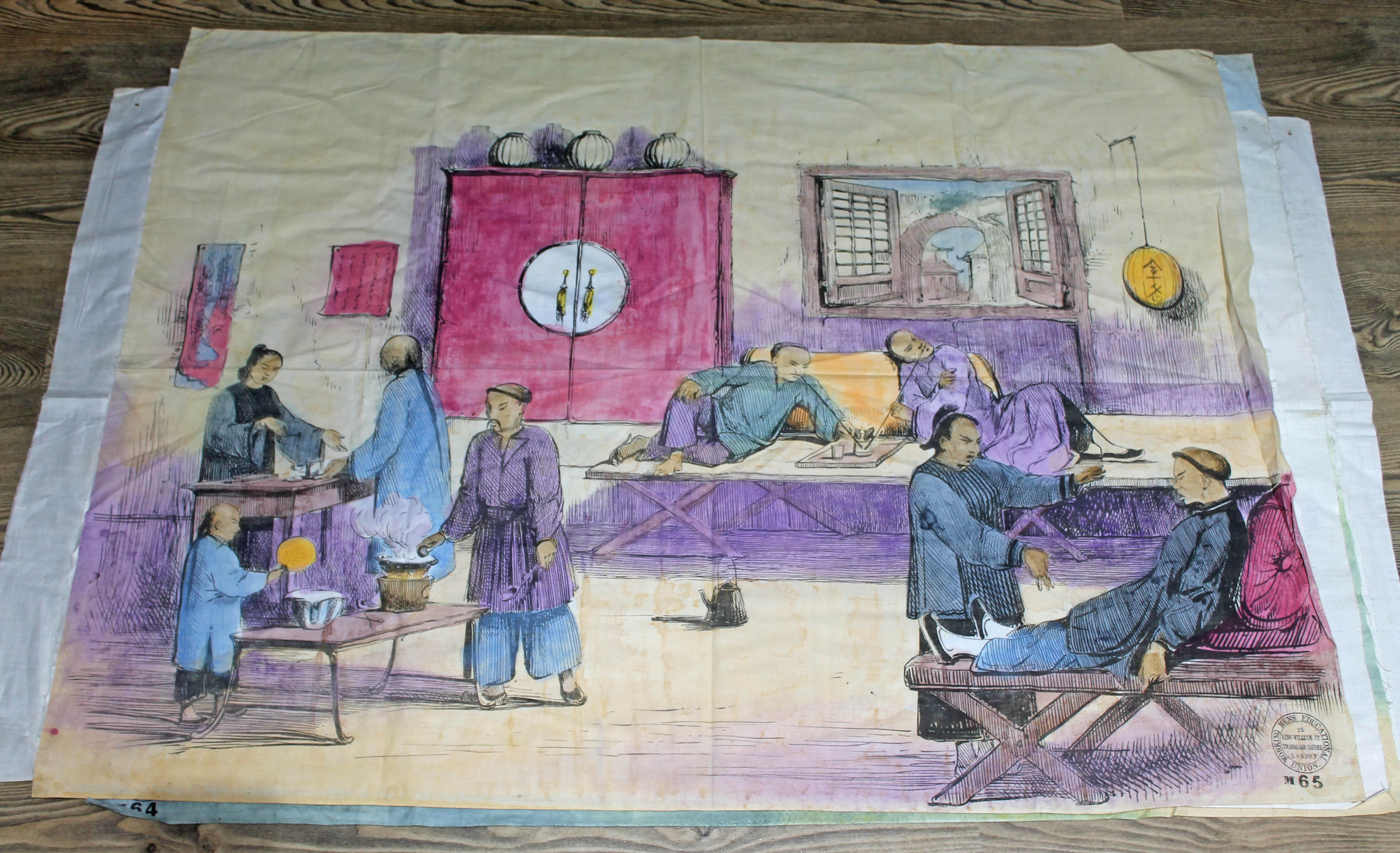 A group of eight Victorian Working Mens Educational Union banners, painted on silk and depicting - Image 5 of 7