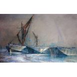 Frank Sully (1898-1992), sailing ships, pastel, 45cm x 35cm, signed and dated (19)23 lower right,