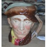 A large Royal Doulton character jug Pearly Boy with brown buttons, a variation of the 'Arry jug