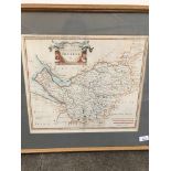 An engraved map depicting Flintshire by Robert Morden 41cm x 34cm.