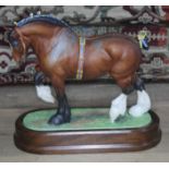 A Ltd Edition Royal Worcester 'Shire Stallion' equestrian figure modelled by Doris Lindner