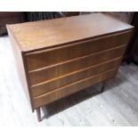 A Danish sapele chest of drawers circa 1960s, width 88.5cm, depth 42cm & height 68.5cm.
