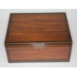 A Georgian mahogany work box, length 30cm.