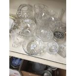 Assorted crystal items including Brierley, Stuart etc