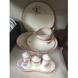 A six Crown Devon Stockholm pattern part tea set.