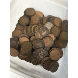 A tub of pennies including Victorian