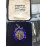 A cased silver long service medal presented by Imperial Chemical Industries Ltd