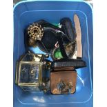 Blue tub of watches and costume jewellery